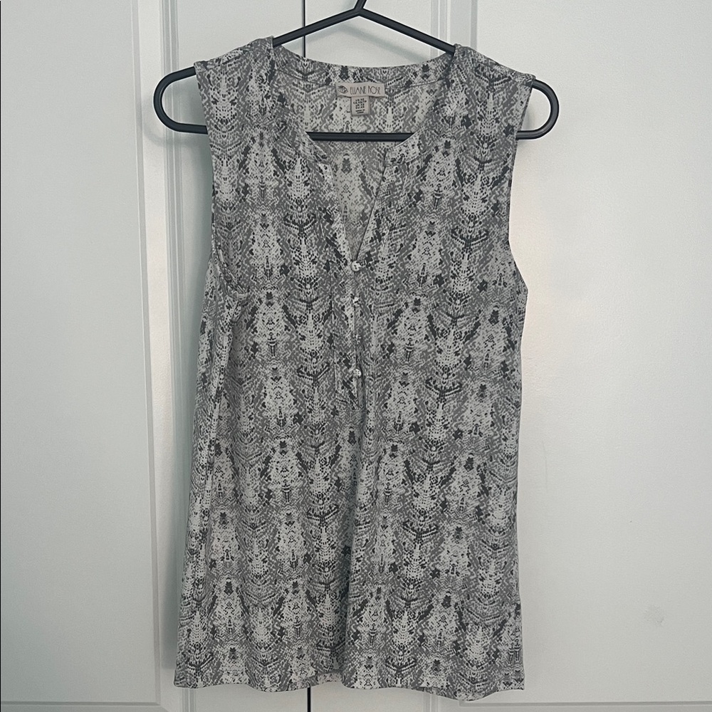 Cato Black and White Patterned Sleeveless Top